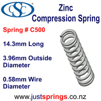 Zinc Compression spring  14.3mm in Length