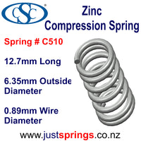 Zinc Compression spring  12.7mm in Length