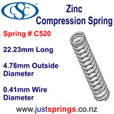 Zinc Compression spring  22.23mm in Length