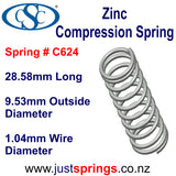 Zinc Compression spring  28.58mm in Length