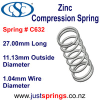 Zinc Compression spring  27.00mm in Length