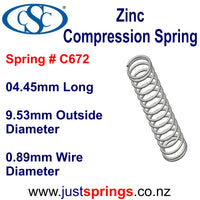 Zinc Compression spring  04.45mm in Length