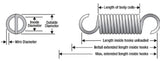 Zinc Extension Spring 101.6mm Length (various sizes) - Just Springs