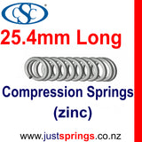 Zinc Compression spring  25.4mm in Length (Various sizes)