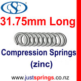 Zinc Compression spring  31.75mm in Length (Various sizes)