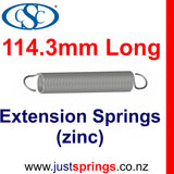 Zinc Extension Spring 114.3mm Length (various sizes) - Just Springs