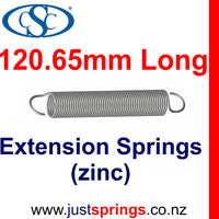 Zinc Extension Spring 120.65 Length (various sizes) - Just Springs