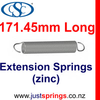 Zinc Extension Spring 171.45 Length (various sizes) - Just Springs