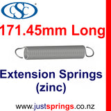 Zinc Extension Spring 171.45 Length (various sizes) - Just Springs