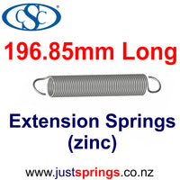 Zinc Extension Spring 196.85mm Length (various sizes)