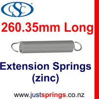 Zinc Extension Spring 260.35mm Length (various sizes)