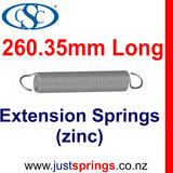 Zinc Extension Spring 260.35mm Length (various sizes)