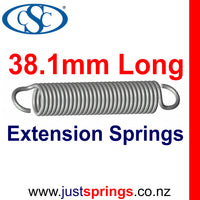 Zinc Extension Spring 38.1mm Length (various sizes) - Just Springs