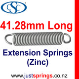 Zinc Extension Spring 41.28mm Length (various sizes) - Just Springs