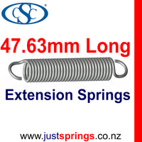 Zinc Extension Spring 47.63mm Length (various sizes) - Just Springs