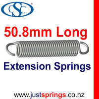 Zinc Extension Spring 50.8mm Length (various sizes) - Just Springs